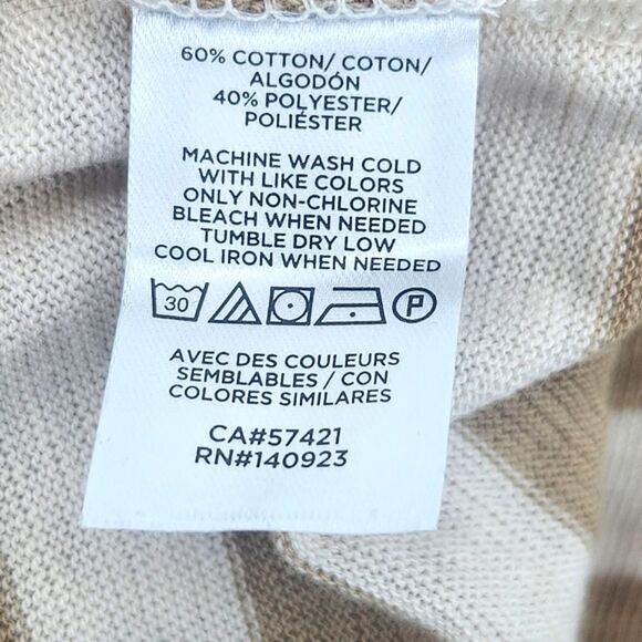 LOFT Boatneck Shirt Top Womens Size Large Soft Striped Clean Girl Everyday Norm - Picture 6 of 6